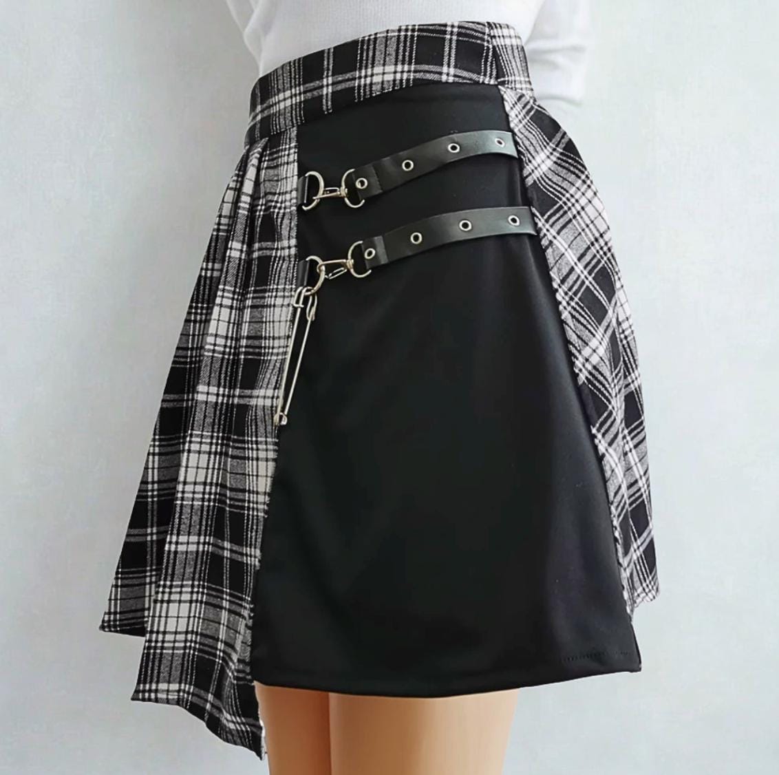 Gothic Pleated Mini Skirt: Harajuku Punk Y2K Alt Clubwear goth alt emo edgy