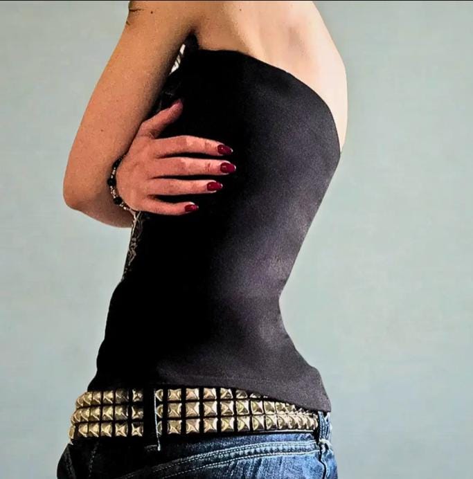 Gothic Rock and Roll Women's Cropped Tub Top Alt Emo Mall Goth