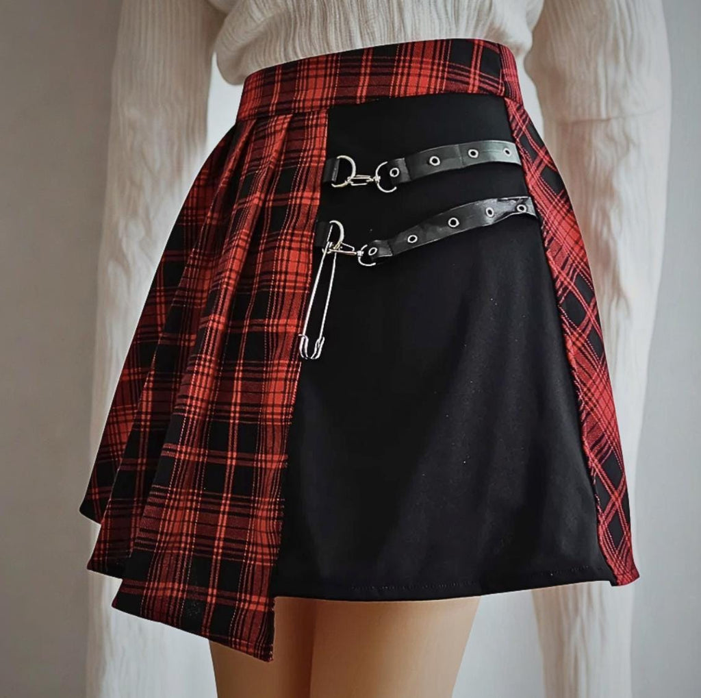 Gothic Pleated Mini Skirt: Harajuku Punk Y2K Alt Clubwear goth alt emo edgy