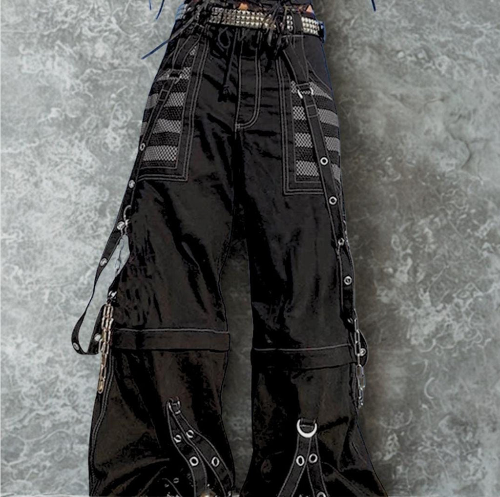 Y2K Cargo Pants: Goth Punk High Waist Wide Leg Jeans gothic goth emo alt