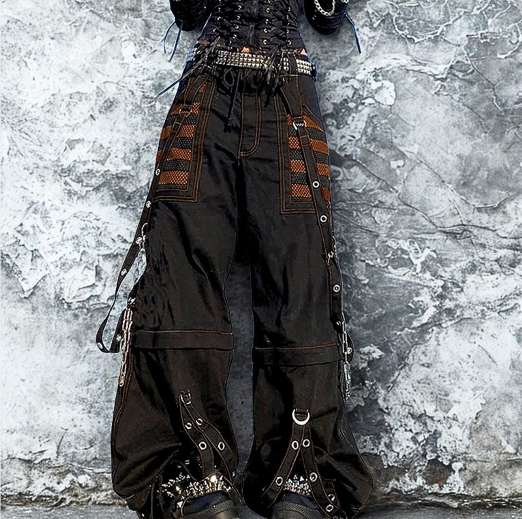 Y2K Cargo Pants: Goth Punk High Waist Wide Leg Jeans gothic goth emo alt