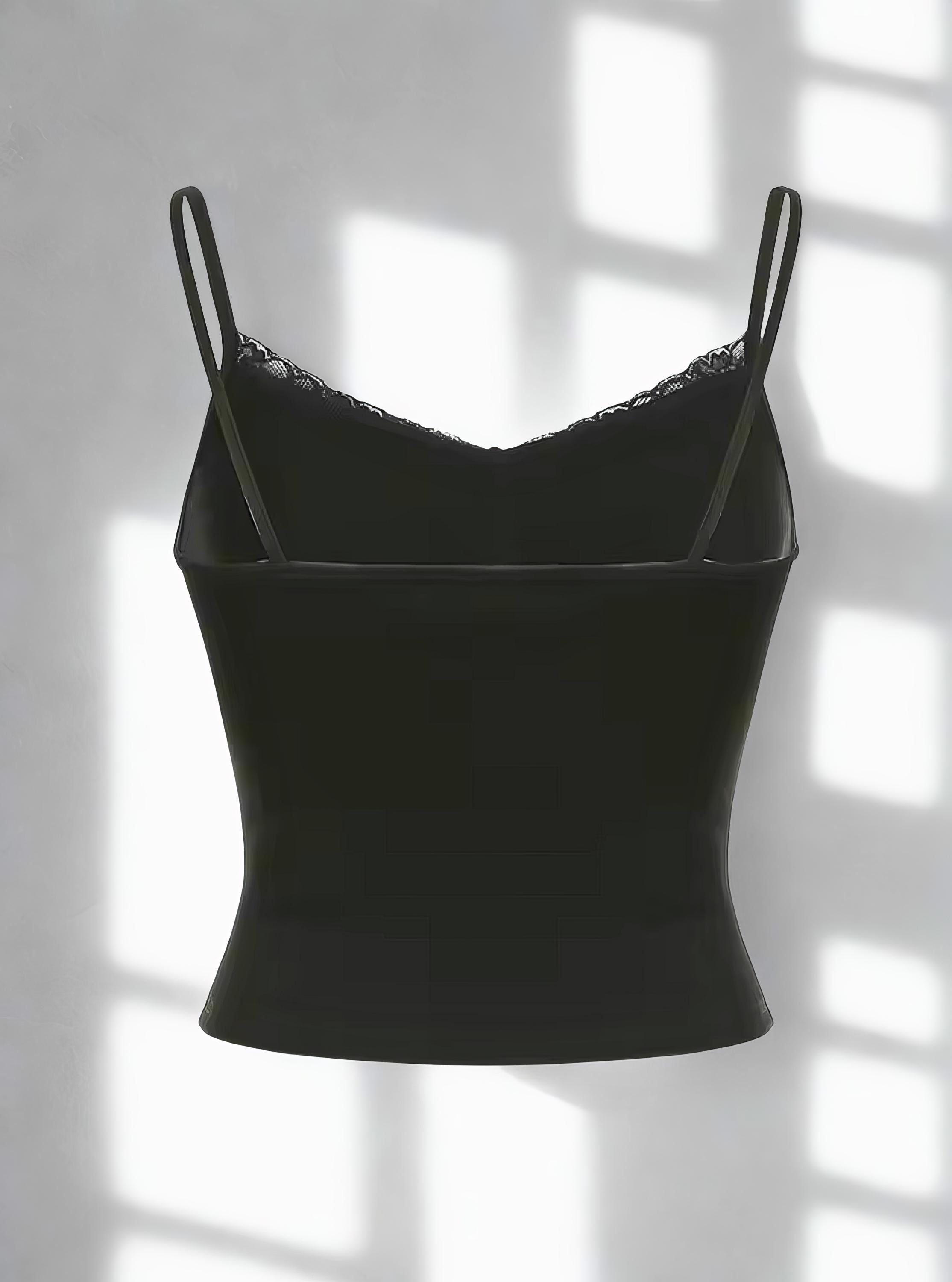 Y2K Lace V-Neck Crop Top: Retro Summer Camisole Mall goth alt emo