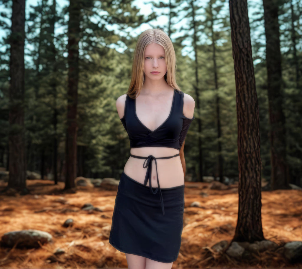 Gothic Mesh Sheer Crop Top – Sexy Deep V-Neck Off-Shoulder Bandage Long Sleeve Y2K Streetwear Tee for Women