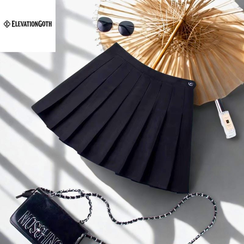 Harajuku Plaid Pleated Mini Skirt: High Waist Korean Schoolgirl Style gothic emo alt