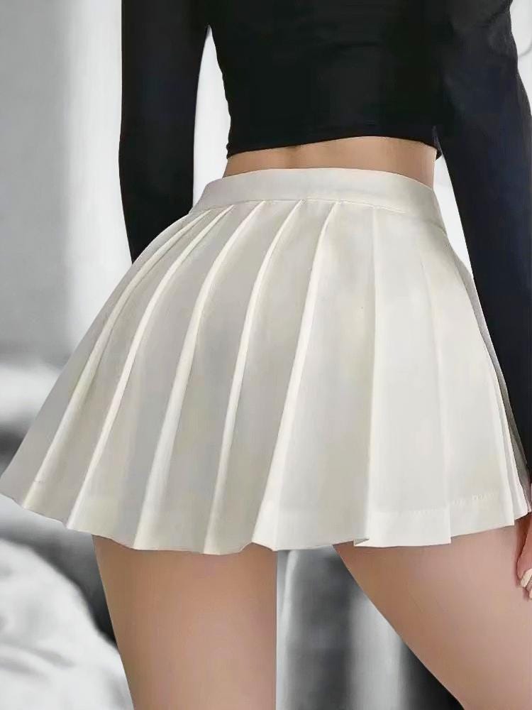 Pleated Mini Skirt: High Waist JK College Style - Y2K Fashion Gothic Goth Emo Alt