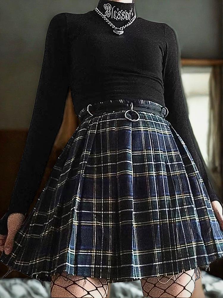 Gothic Harajuku Crop Top: Black Bodycon, Letter Embroidery, Long Sleeve Alternative Emo