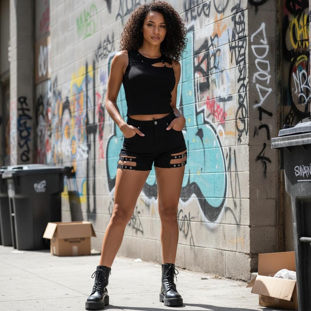 Gothic Ripped Denim Shorts: High Waist Bandage Mini Jeans goth alt emo edgy