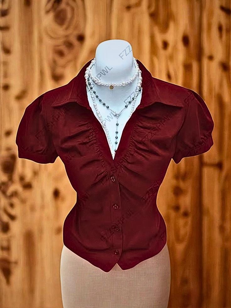 Vintage Y2K Slim Tee | Harajuku Short Sleeve Top | Shirt | Classic Casual T-Shirt