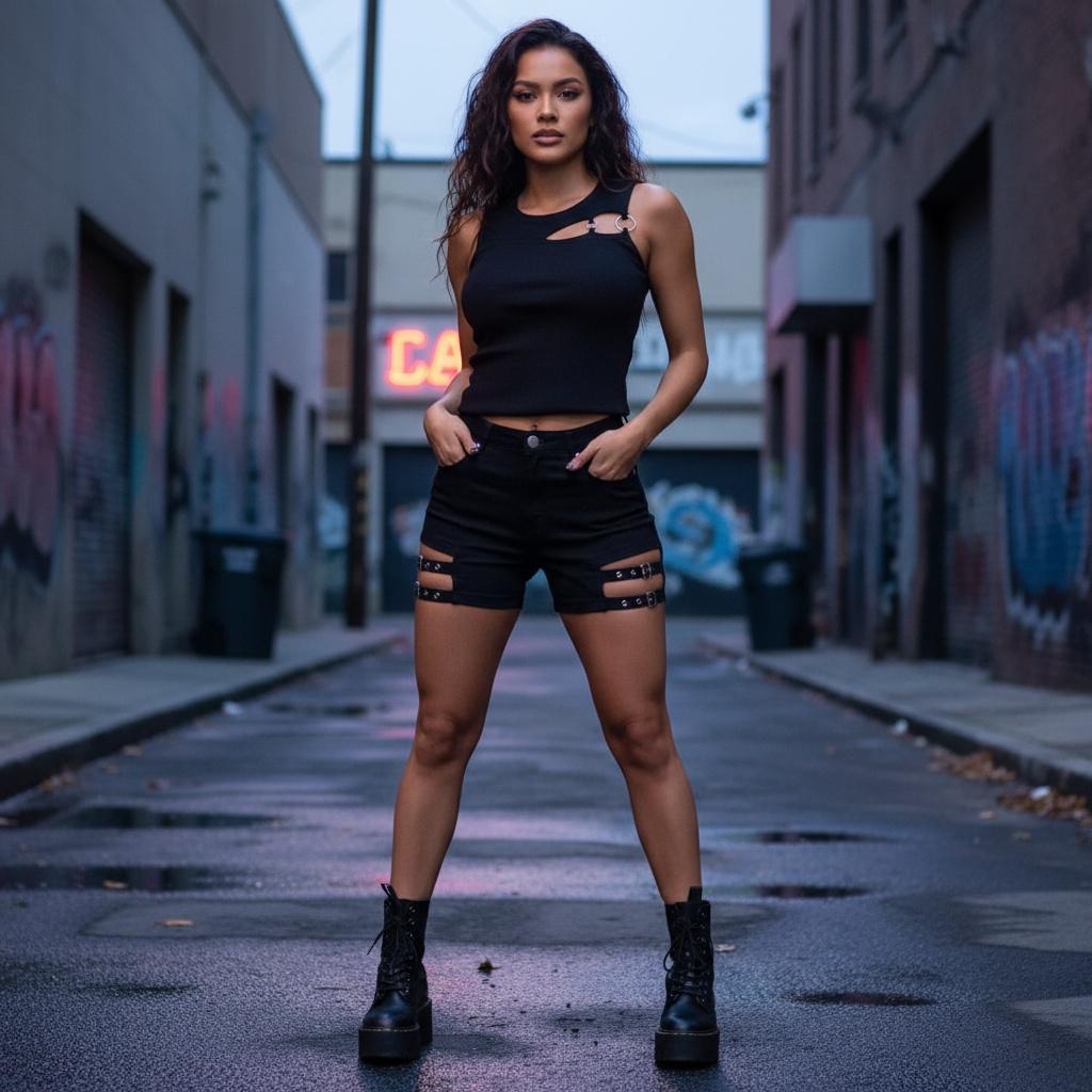 Gothic Ripped Denim Shorts: High Waist Bandage Mini Jeans goth alt emo edgy