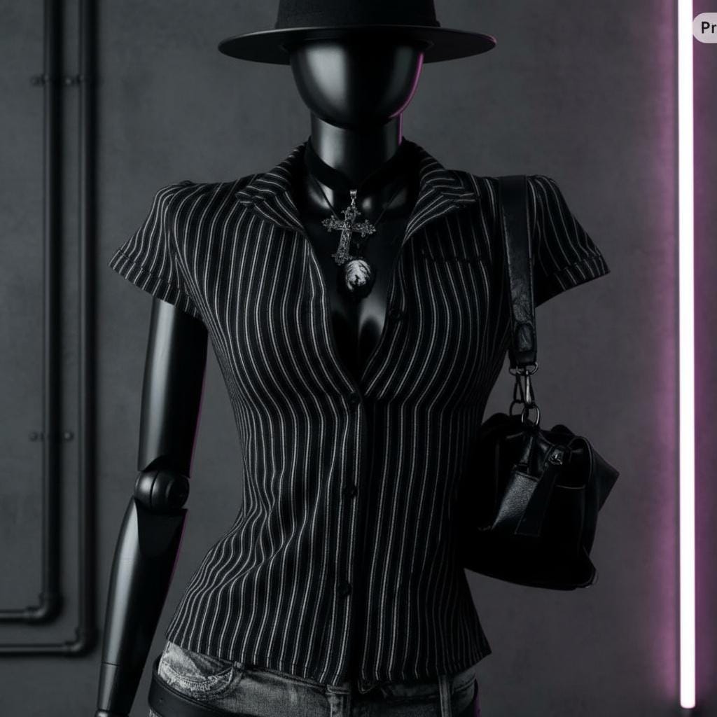 Y2K Striped Camisole: Punk Goth Harajuku Slim Fit Tank Top Gothic Edgo Alt